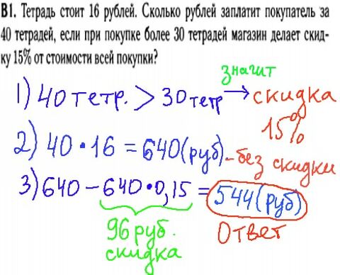 Математика егэ 2014 - решение задания В1 - проценты