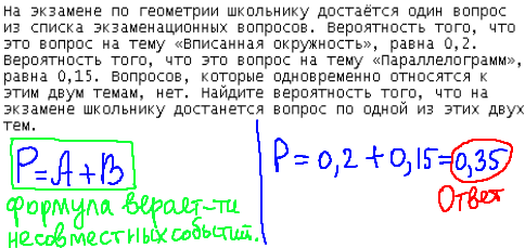 ЕГЭ по математике 2014, решение задачи B10, теория вероятности