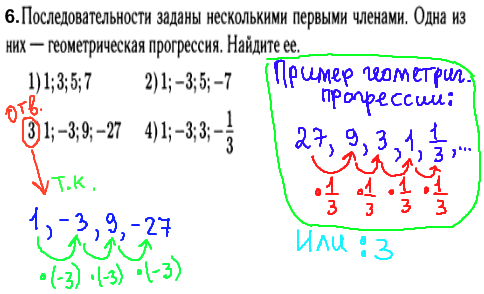 ГИА по математике 2014 - решение задания, геометрическая прогрессия
