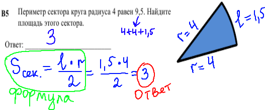 решение задания ЕГЭ по математике - найти радиус круга.