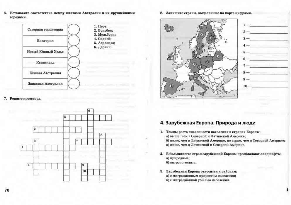 Тест европа 11 класс