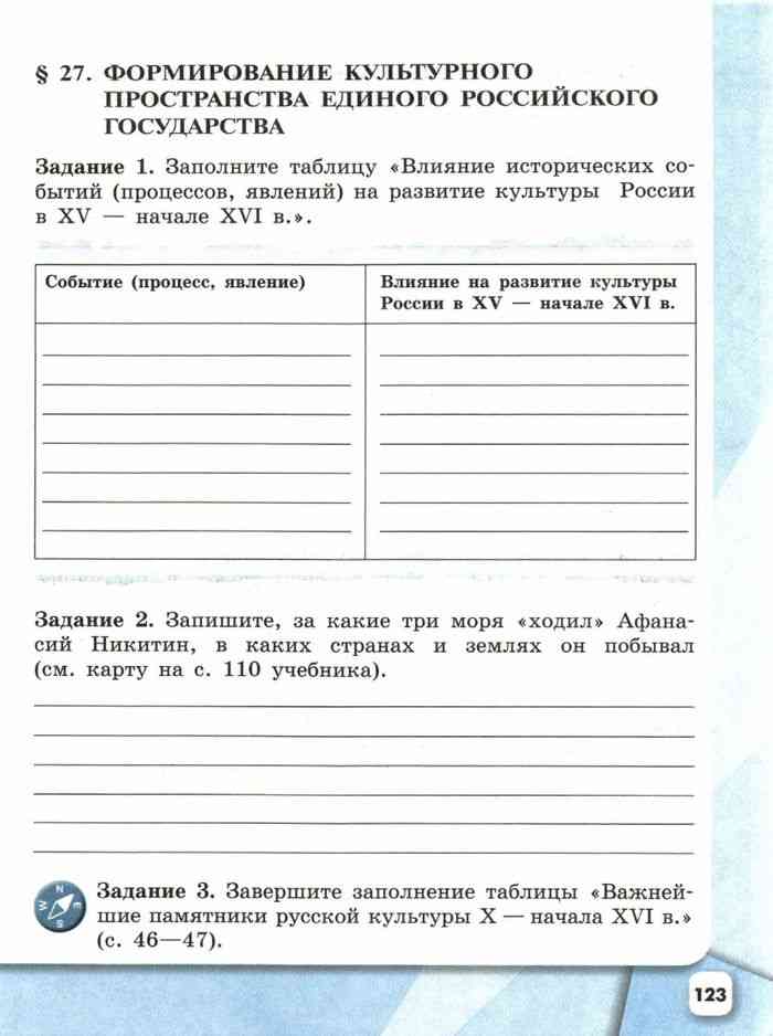 История россии параграф 20 рабочая тетрадь