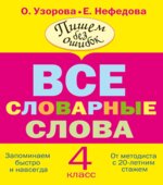 Русский язык. 4 класс. Все словарные слова.